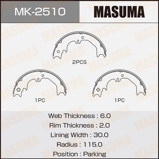 Тормозные колодки Masuma. Артикул MK-2510