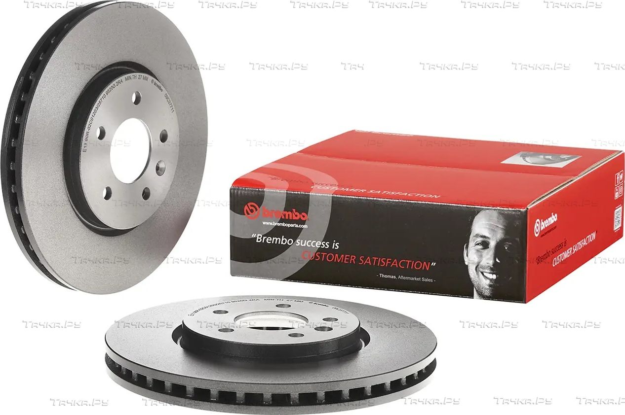 Тормозной диск Brembo UV Coated передний для Opel Astra J 2009-2017. Артикул 09.C377.11