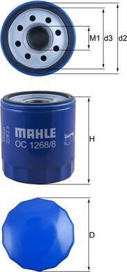 Масляный фильтр Mahle для Opel Insignia II 2020-2026. Артикул OC 1268/8