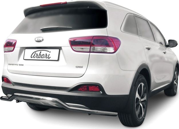 Защита Arbori заднего бампера d57 волна для Kia Sorento III Prime 2014-2017. Артикул AFZDAKS1509