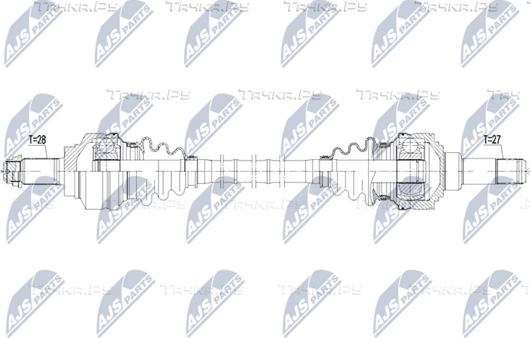 Полуось (привод в сборе, приводной вал) NTY задняя правая для BMW 1 II (F20/F21) 2011-2019. Артикул NPW-BM-113