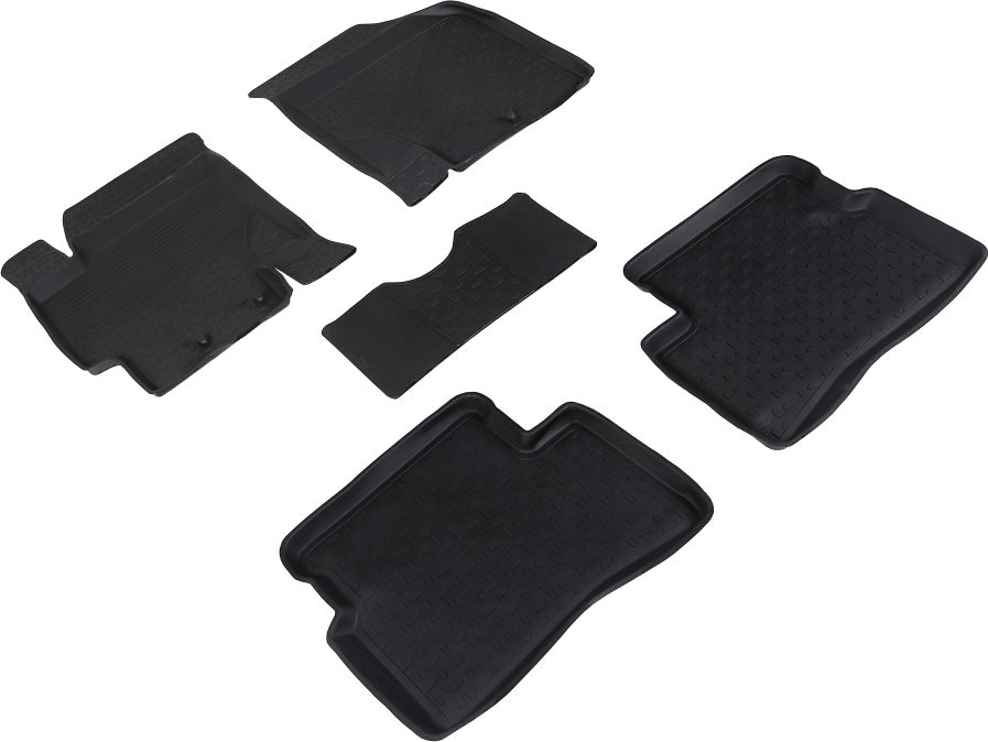 Коврики резиновые Seintex с высоким бортиком для салона Kia Rio II 2005-2011. Артикул 82207