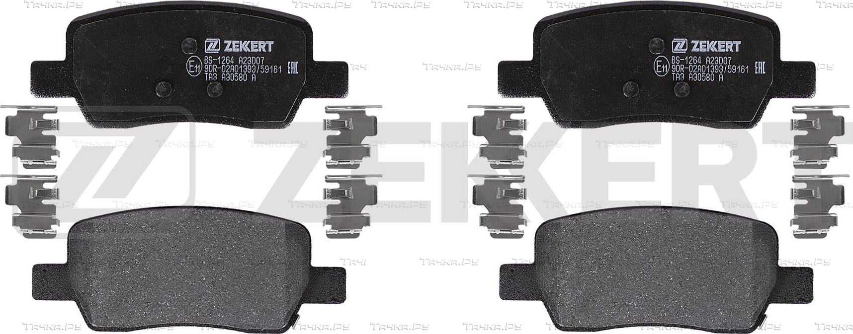 Тормозные колодки Zekkert задние для Kia Sorento IV 2020-2026. Артикул BS-1264