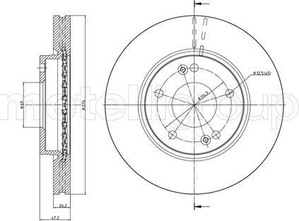 Тормозной диск Trusting передний для Hyundai Trajet I 2000-2008. Артикул DF919
