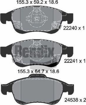 Тормозные колодки Textar Q+ передние для Fiat 500X I 2014-2026. Артикул 2224001