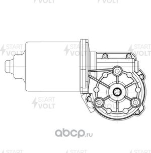 Мотор стеклоочистителя (моторчик дворников) StartVOLT передний для Volkswagen Transporter T3 1979-1992. Артикул VWF 1815