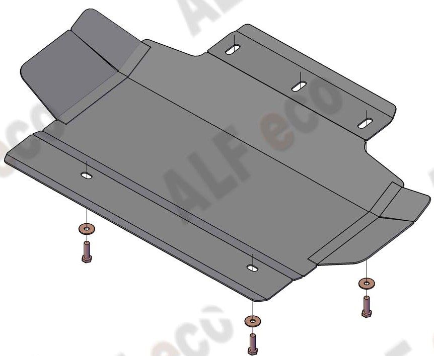 Защита алюминиевая Alfeco для картера Kia Mohave HM 2008-2020. Артикул ALF.11.20 AL4