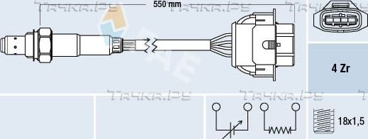 Лямбда-зонд (кислородный датчик) FAE для Chevrolet Cruze I 2009-2015. Артикул 77342