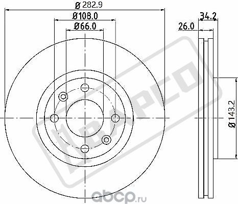 Тормозные диски передн.вентил.BD0298 (Bapco). Артикул BD0298
