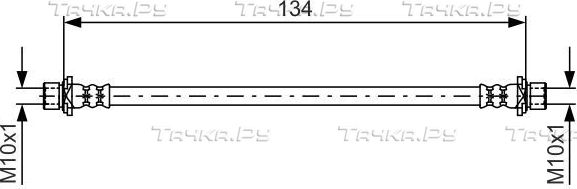 Тормозной шланг Bosch задний правый внутренний для Toyota Prius III 2011-2021. Артикул 1 987 481 637