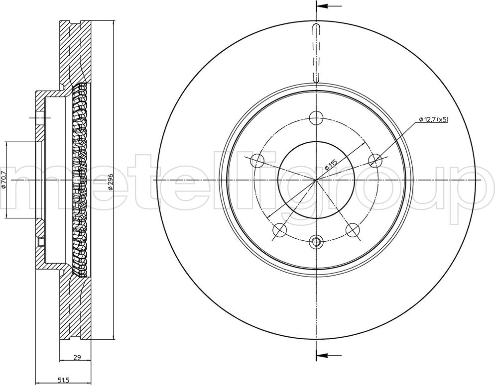 Тормозной диск Metelli. Артикул 23-0894C