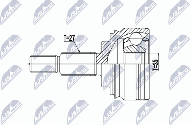 Шрус внутренний (граната) NTY передний для Renault Clio IV 2013-2019. Артикул NPZ-RE-058