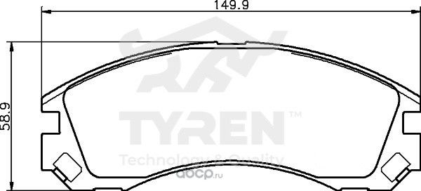 Колодки тормозные дисковые | перед | (Tyren). Артикул TYR1211611