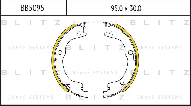 Колодки тормозные барабанные (Blitz). Артикул BB5095