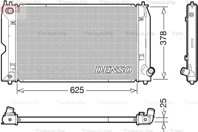 Радиатор охлаждения двигателя Denso для Toyota Corolla E120, E130 2004-2007. Артикул DRM50119