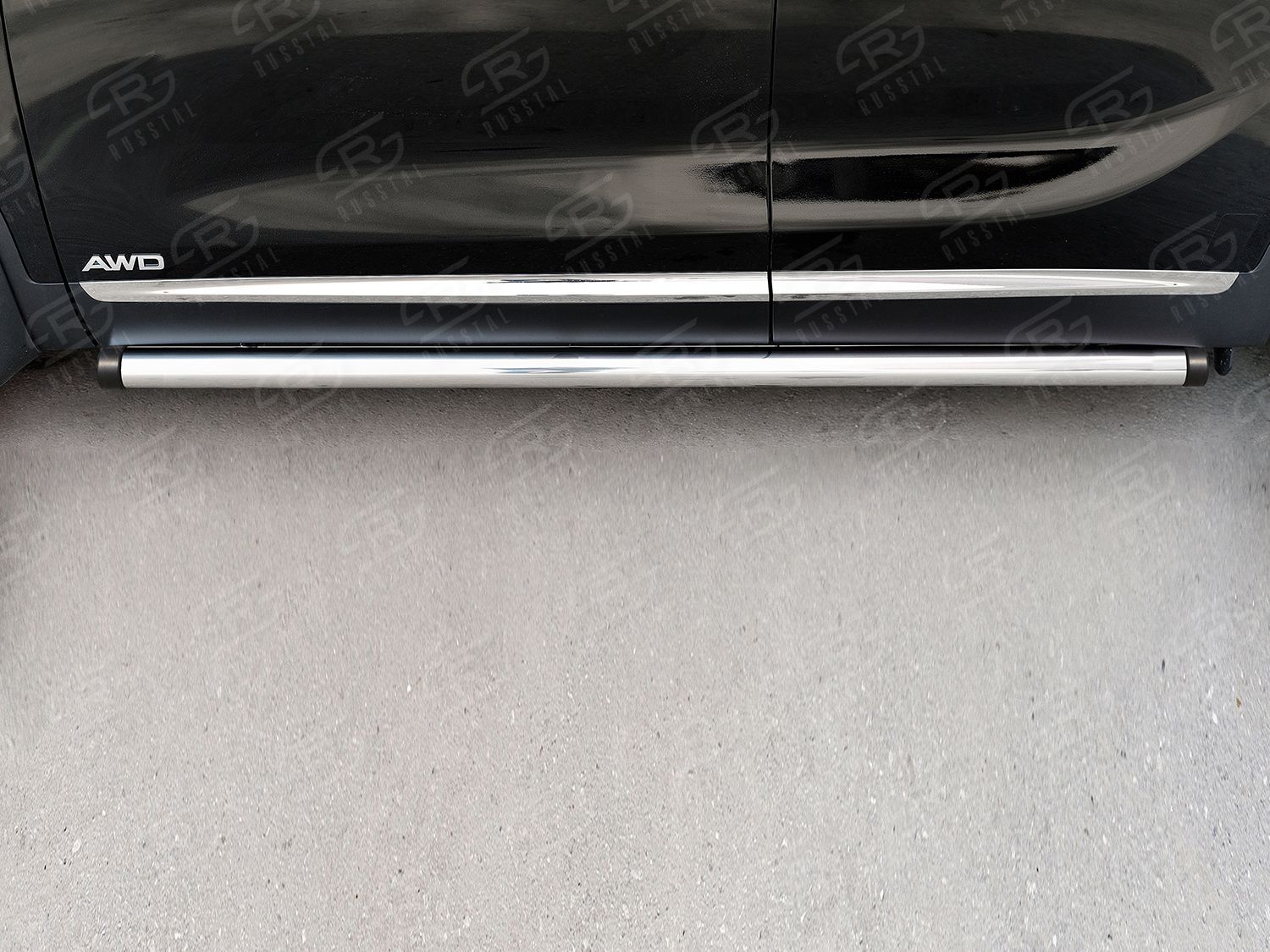 Защита порогов РусCталь труба d63 (вариант 2) для Kia Sorento III Prime 2014-2017. Артикул KSPT-0022112