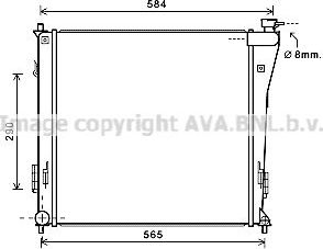 Радиатор охлаждения двигателя AVA. Артикул HY2303