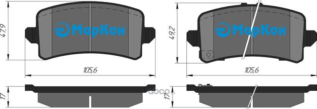 Колодки тормозные дисковые к-т с мех. индикатором износа задн. HAVAL JOLION (4WD) (Markon) Markon. Артикул 508802169