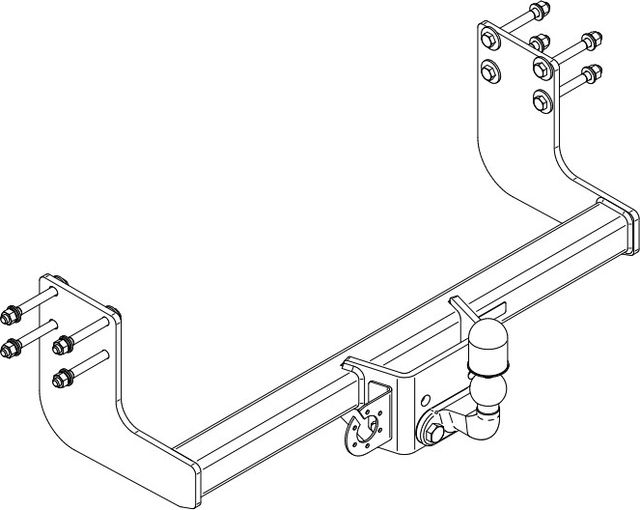 Фаркоп Steinhof для Mercedes-Benz Sprinter W910 FWD/RWD фургон, минибус 3,665/3,924/4,325 м (без ступеньки, одинарные/двойные колеса) 2018-2026. Артикул M-170