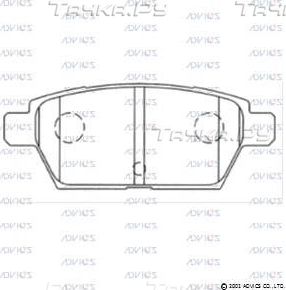 Тормозные колодки Advics задние для FAW Besturn B50 I 2009-2016. Артикул SN945