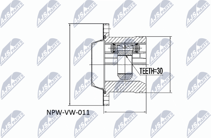 Шрус внутренний (граната) NTY. Артикул NPW-VW-011