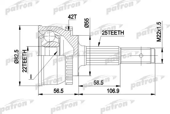 Шрус наружный (граната) Patron для Nissan Sunny N14 1990-1995. Артикул PCV1293
