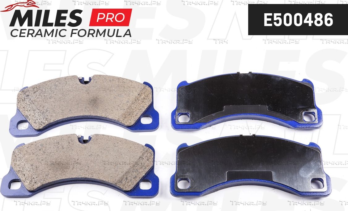 Тормозные колодки Miles (Керамика) передние для Porsche Panamera I 2009-2016. Артикул E500486