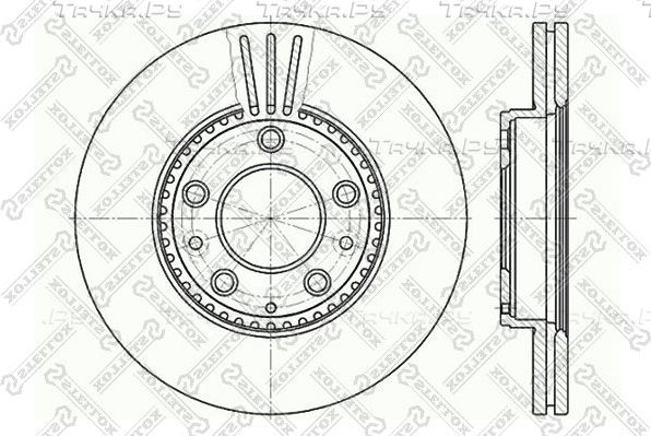 Тормозной диск Stellox передний для Mazda 6 I (GG) 2002-2008. Артикул 6020-3245V-SX