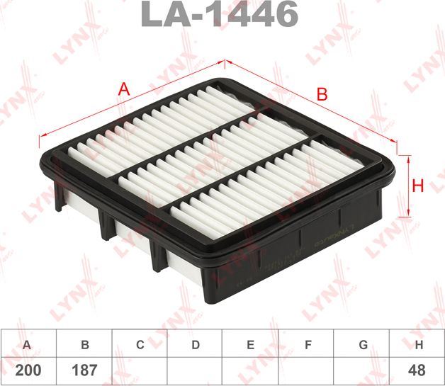Воздушный фильтр LYNXauto для Kia Cerato III 2013-2026. Артикул LA-1446