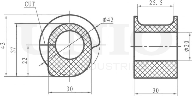 Втулка стабилизатора (Unio). Артикул RMP-10255