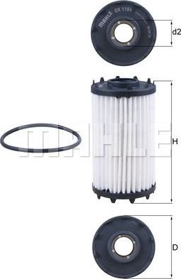 Масляный фильтр Mahle. Артикул OX 1184D