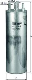 Топливный фильтр Mahle. Артикул KL 229/4