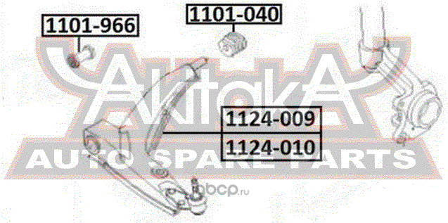 Сайлентблок переднего рычага подвески Asva задний правый/левый для Daewoo Nexia I 2008-2016. Артикул 1101-040