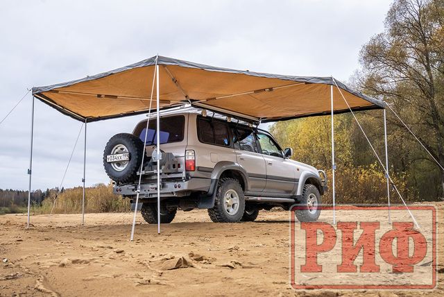 Маркиза автомобильная РИФ комбинированная (прямоугольная с веерной частью) 2,0х2,5 м (правая). Артикул RIFAVF0720250602