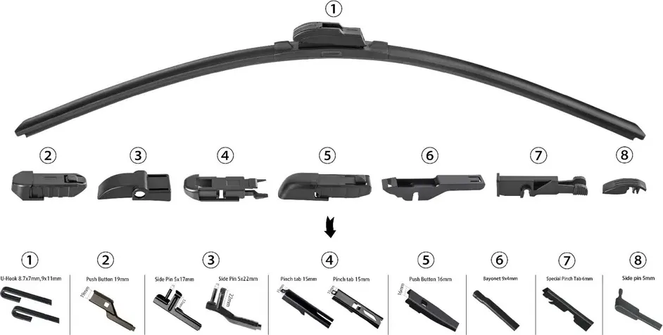Щетка стеклоочистителя бескаркасная 650мм (Metaco). Артикул 9500650A