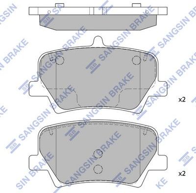 Тормозные колодки Sangsin Hi-Q задние для Volvo XC40 I 2018-2026. Артикул SP2590