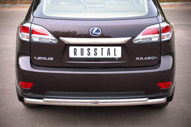 Защита RusStal заднего бампера d63/42 (дуга) для Lexus RX 270/350/450h 2012-2026. Артикул LRXZ-000410