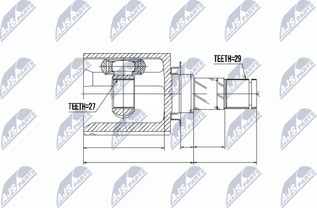 Шрус внутренний (граната) NTY. Артикул NPW-NS-035