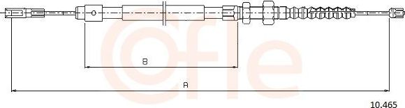 Трос ручника (тросик ручного тормоза) Cofle. Артикул 10.465