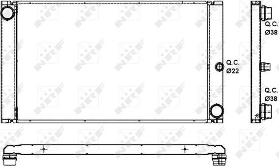 Радиатор охлаждения двигателя NRF (алюминий) для BMW 6 II (E63/E64) 2007-2010. Артикул 53091