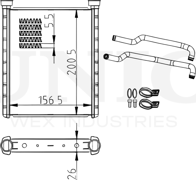 Радиатор отопителя (Unio). Артикул RAD-20008