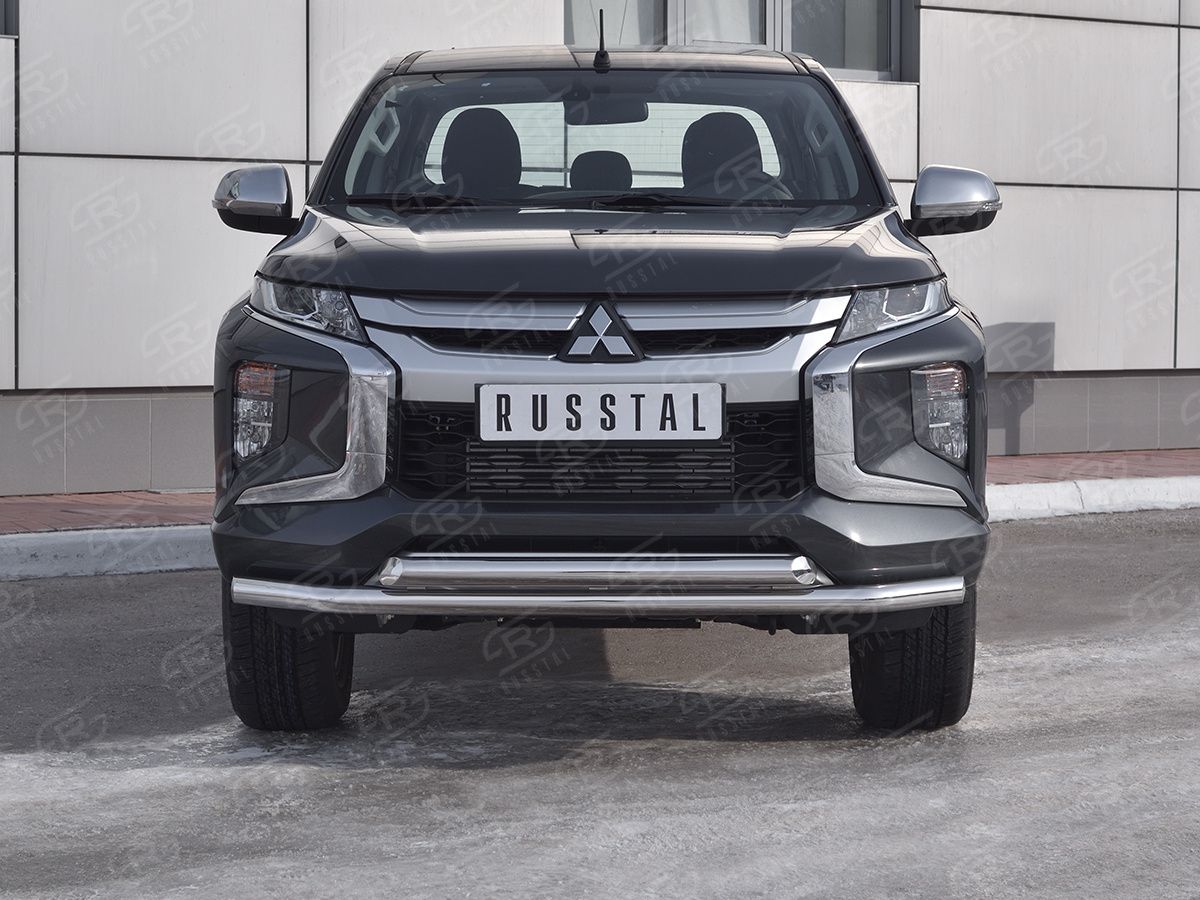 Защита RusStal переднего бампера d63 секции d63 дуга для Mitsubishi L200 V рестайлинг 2018-2026. Артикул ML2Z-003263