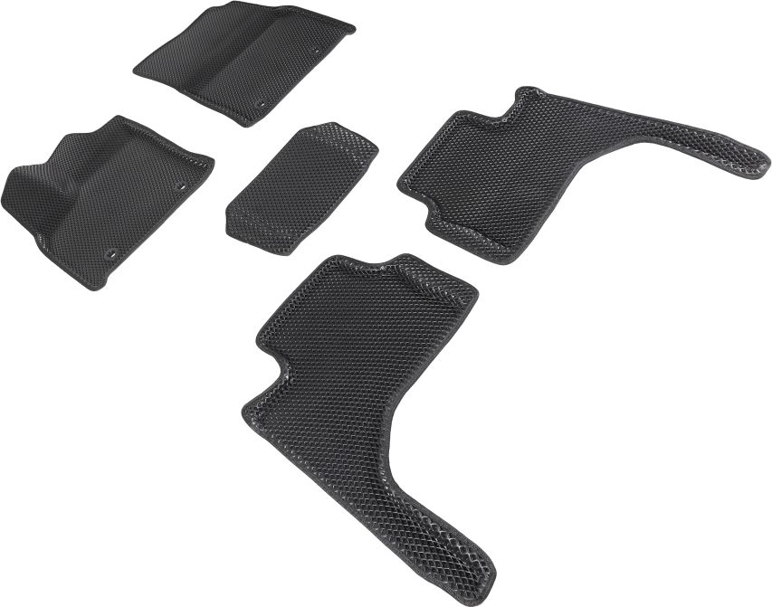 Коврики Seintex 3D EVA ромб для салона Toyota Land Cruiser 300 2021-2026 ЧЕРНЫЕ. Артикул 96544