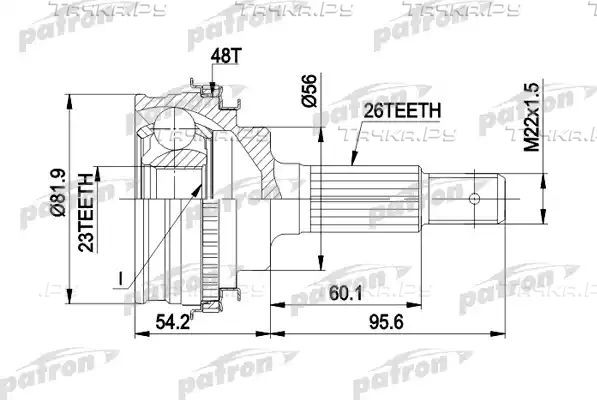 Шрус наружный (граната) Patron. Артикул PCV1347