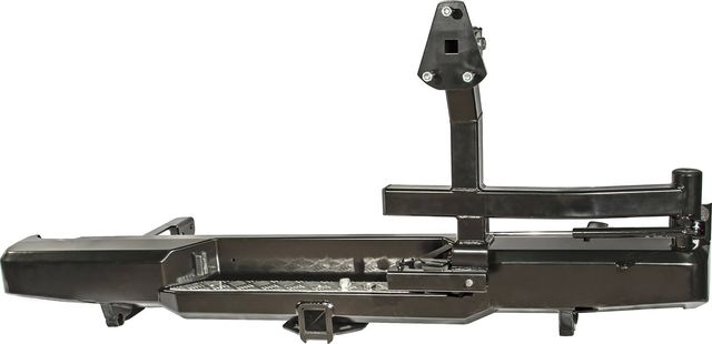 Бампер силовой РИФ задний с квадратом под фаркоп и калиткой для Toyota Hilux 2004-2015. Артикул RIFVIG-20120