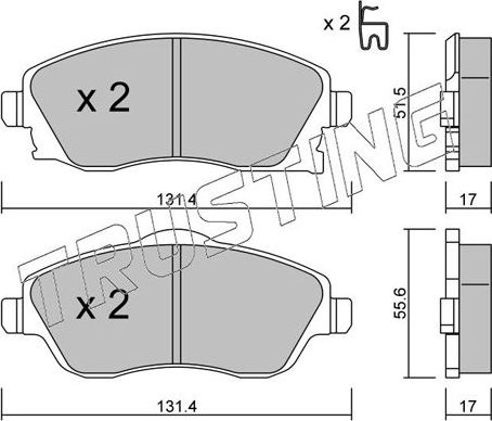 Тормозные колодки Trusting передние для Opel Combo C 2001-2011. Артикул 349.0