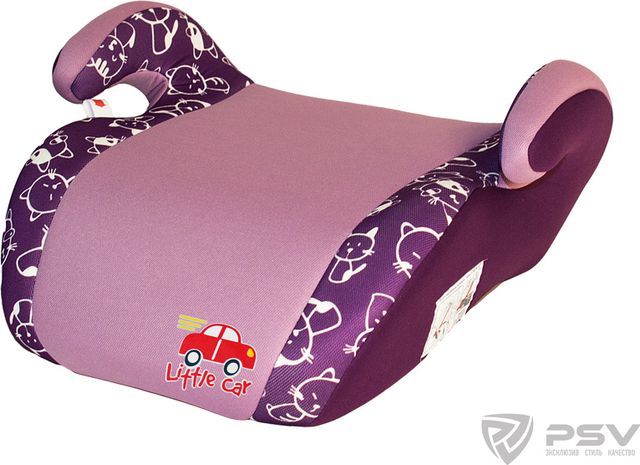 Бустер детский PSV Little Car Smart, 22-36кг. Коты-фиолетовый. Артикул 124505