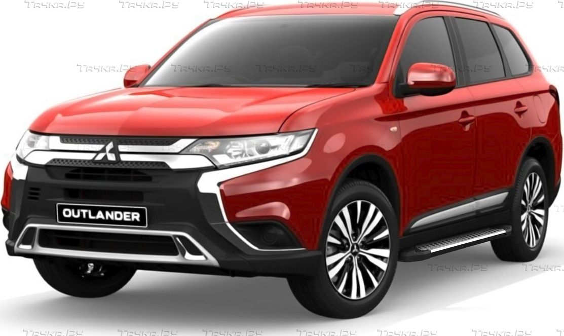 Пороги алюминиевые AutoMax Bmw-Style круг для Peugeot 4007 2007-2012. Артикул AMS.D180S.4002.1