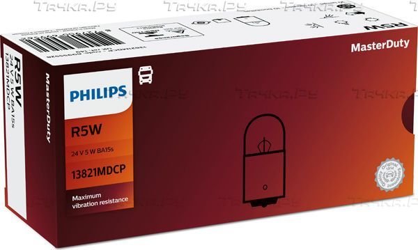 R5W 24V-5W (BA15s) (вибростойкая) MasterDuty Philips MasterDuty. Артикул 13821MDCP