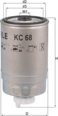Топливный фильтр Mahle-Knecht. Артикул KC 68